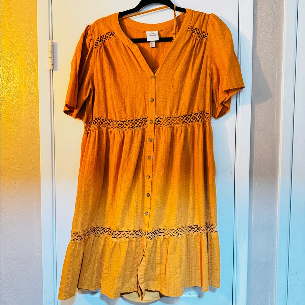 Orange Button-Down Dress
